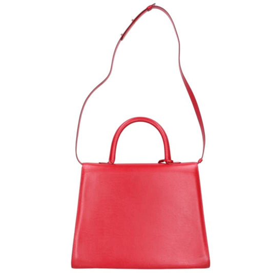 DELVAUX Brillant GM Leather 2-Way Handbag Red Size GM