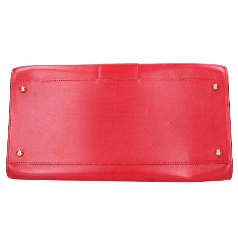 DELVAUX Brillant GM Leather 2-Way Handbag Red Size GM
