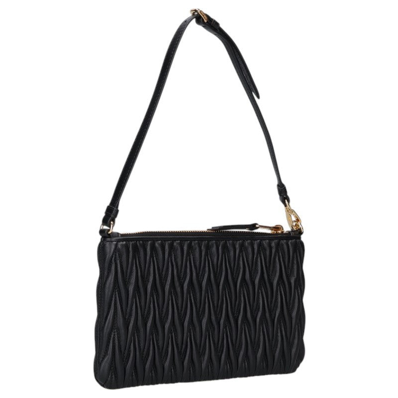 miumiu Matelassé Logo Plate Handbag Black/Gold Size ONE SIZE