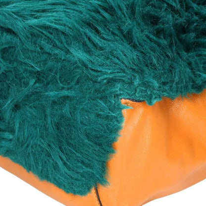 MARNI Fur Handbag Orange/Green Size ONE SIZE