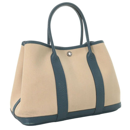 HERMES Garden Party Toile Chevrons Handbag Multi Size TPM