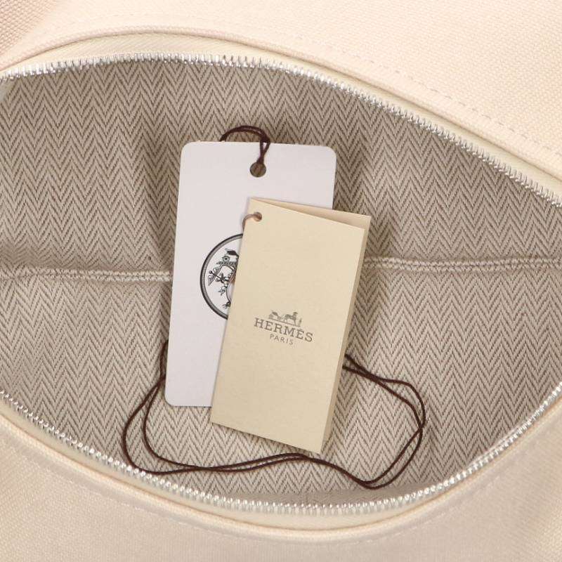 HERMES Bride-a-Brac PM Canvas Handbag Beige Size ONE SIZE