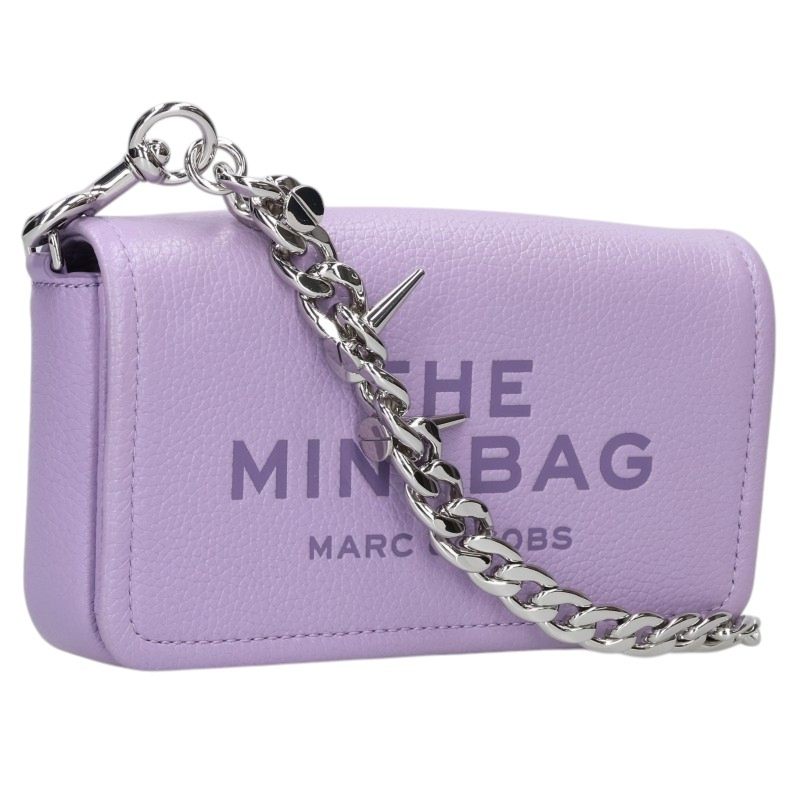 MARC JACOBS Leather Mini Handbag Purple Size ONE SIZE