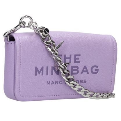 MARC JACOBS Leather Mini Handbag Purple Size ONE SIZE