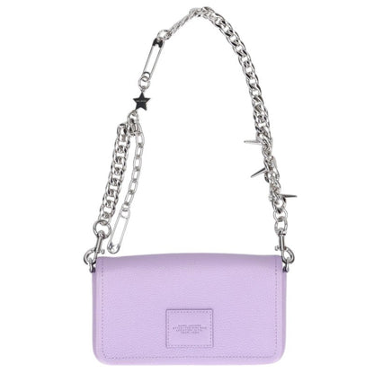 MARC JACOBS Leather Mini Handbag Purple Size ONE SIZE
