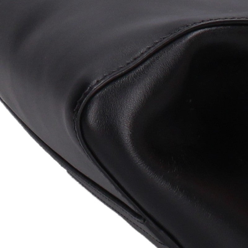 PRADA Logo Leather Handbag Black Size ONE SIZE