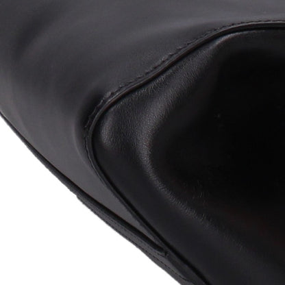 PRADA Logo Leather Handbag Black Size ONE SIZE