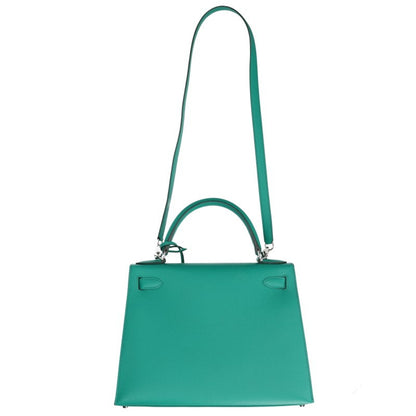 HERMES Kelly 28 Sellier Epsom Vert Jade Handbag Size 28