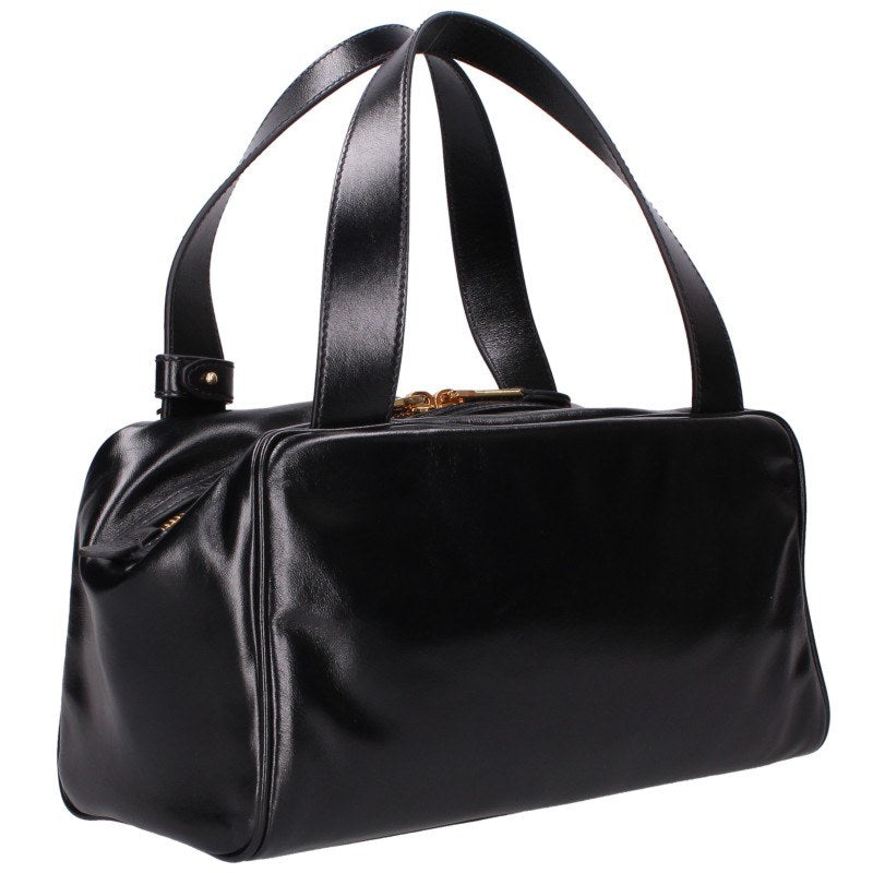 miumiu Top Handle Leather Handbag Black Size ONE SIZE