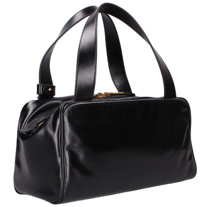 miumiu Top Handle Leather Handbag Black Size ONE SIZE