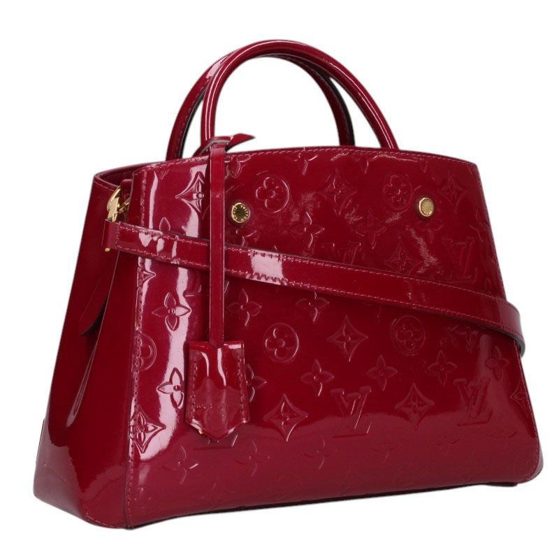 LOUISVUITTON Vernis Montaigne BB Handbag Red Size ONE SIZE