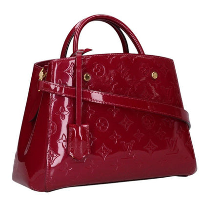 LOUISVUITTON Vernis Montaigne BB Handbag Red Size ONE SIZE