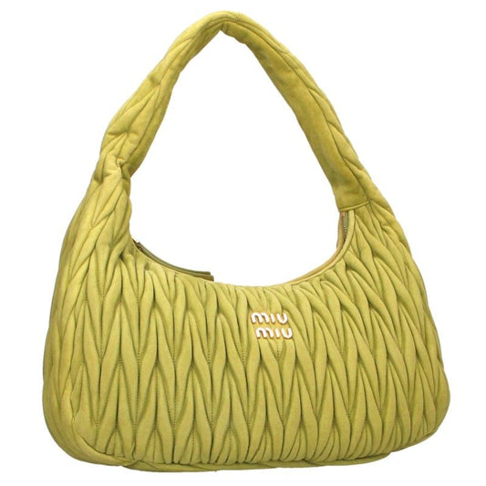 miumiu Wonder Matelassé Logo Handbag Green Size ONE SIZE