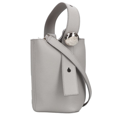LOEWE Pebble Bucket 2-Way Leather Bag Gray Size ONE SIZE