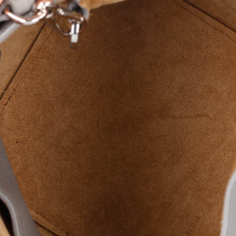 LOEWE Pebble Bucket 2-Way Leather Bag Gray Size ONE SIZE