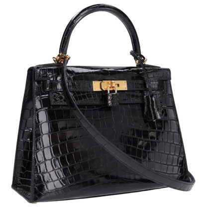 HERMES Kelly 28 Niloticus Lisse Sellier Handbag Size 28