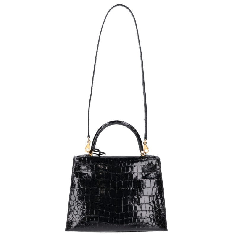 HERMES Kelly 28 Niloticus Lisse Sellier Handbag Size 28