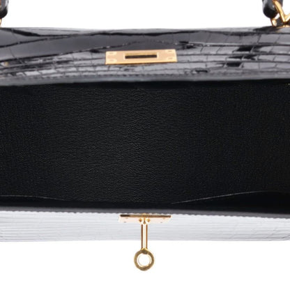 HERMES Kelly 28 Niloticus Lisse Sellier Handbag Size 28