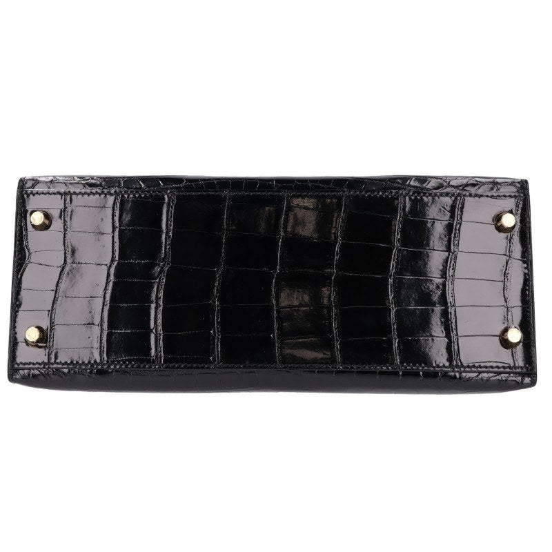 HERMES Kelly 28 Niloticus Lisse Sellier Handbag Size 28