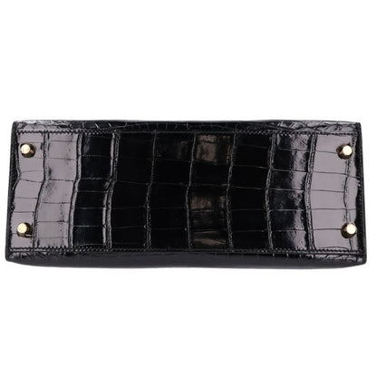 HERMES Kelly 28 Niloticus Lisse Sellier Handbag Size 28