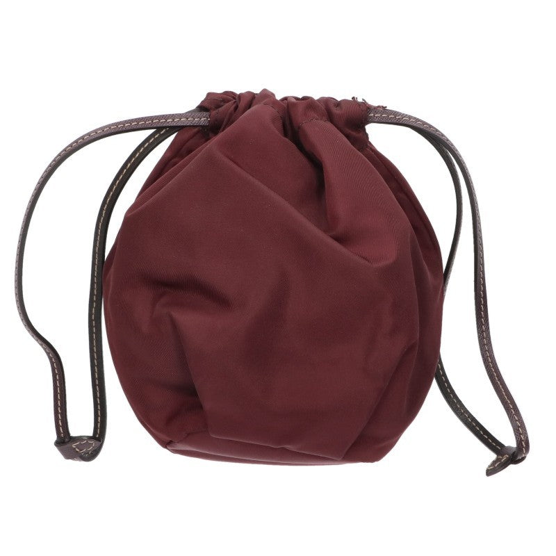PRADA Nylon Drawstring Pouch Handbag Red Size ONE SIZE