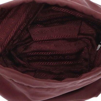 PRADA Nylon Drawstring Pouch Handbag Red Size ONE SIZE