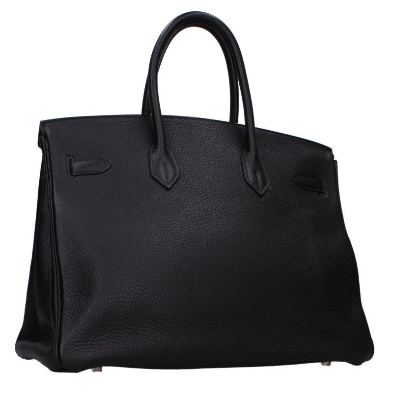HERMES Birkin 35 Togo Handle Bag Black Silver