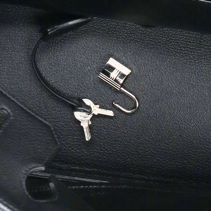 HERMES Birkin 35 Togo Handle Bag Black Silver