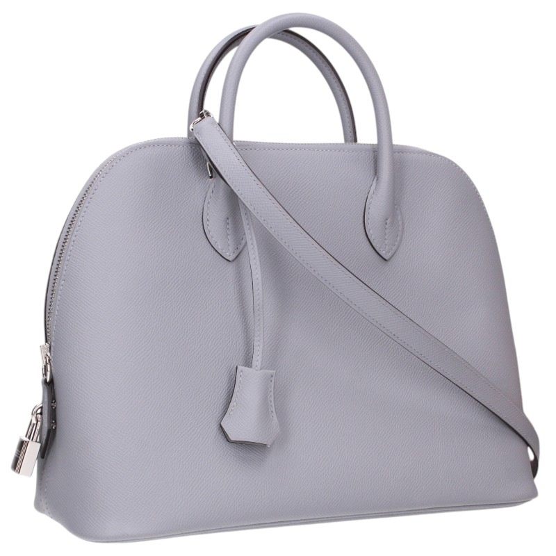 HERMES Bolide 1923 30 Veau Epsom Silver HW Handbag Size 30