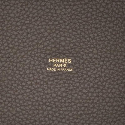 HERMES Picotin Lock MM Taurillon Bag Gray/Gold Size MM