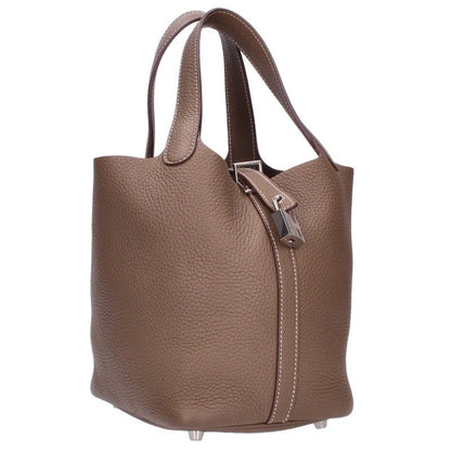 HERMES Picotin Lock PM Taurillon Bag Brown/Silver Size PM