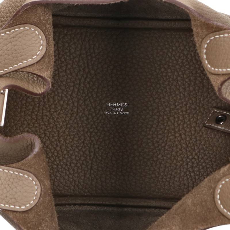 HERMES Picotin Lock PM Taurillon Bag Brown/Silver Size PM