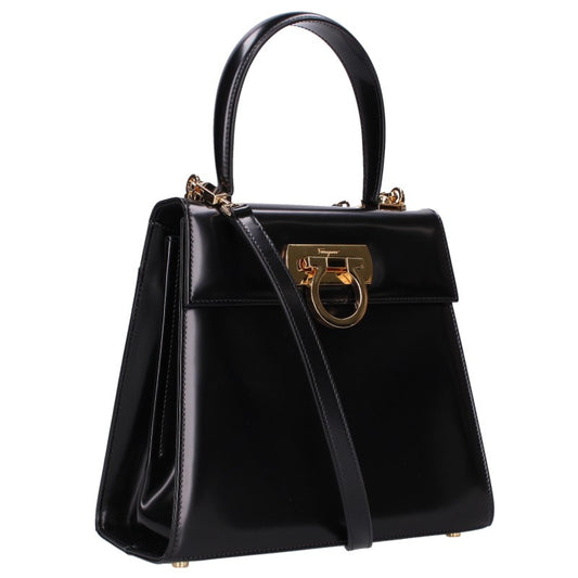 Ferragamo Iconic Gancini 2-Way Calf Leather Bag Size M