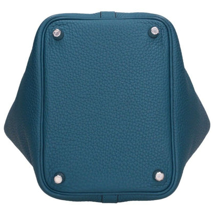 HERMES Picotin Lock PM Taurillon Vert Bosphore Handbag Size PM