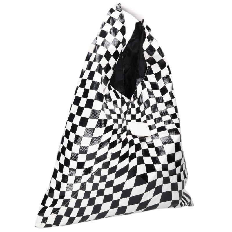 MM6 Check Print Japanese Bag Black/White