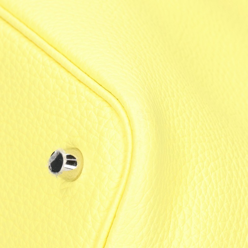 HERMES Picotin Lock Taurillon Clemence Bag Yellow Size MM