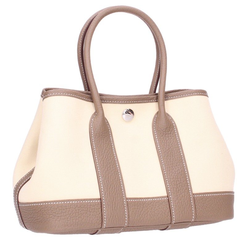 HERMES Neo Garden Party Negonda Off-White Beige Handbag