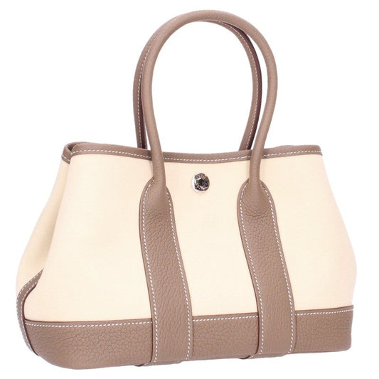 HERMES Neo Garden Party Negonda Off-White Beige Handbag
