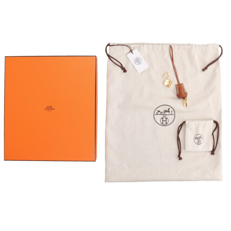 HERMES Kelly 25 Barenia Faubourg Handle Brown Gold Handbag
