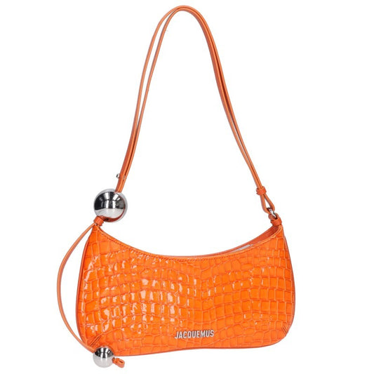 JACQUEMUS Le Bisou Perle Croco Bag Orange