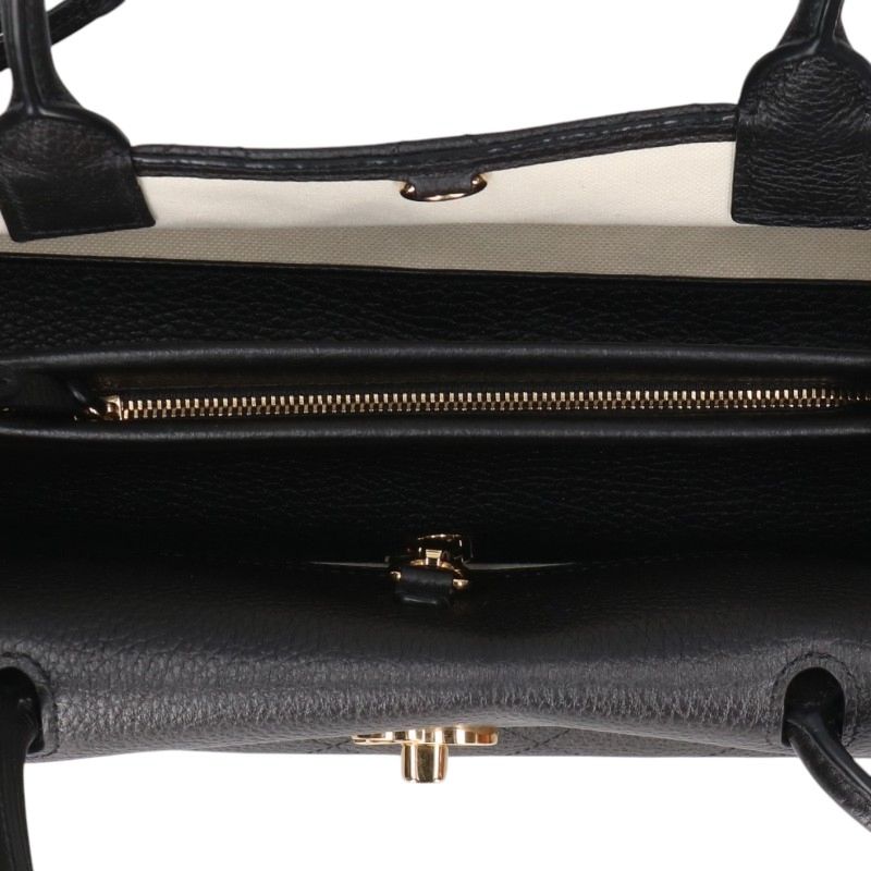 CHANEL Grained Calfskin Small Handle Bag
