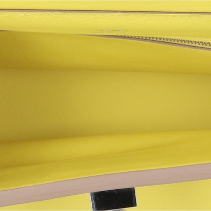 HERMES 24 Mini Evercolor Swift Handbag Yellow/Silver Size 21