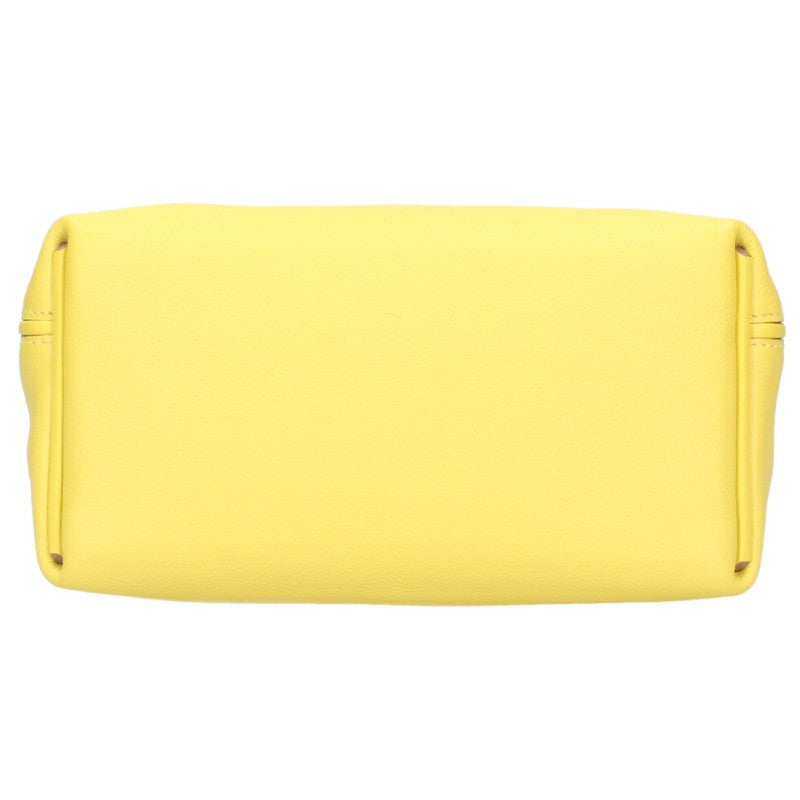 HERMES 24 Mini Evercolor Swift Handbag Yellow/Silver Size 21