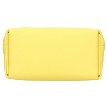 HERMES 24 Mini Evercolor Swift Handbag Yellow/Silver Size 21