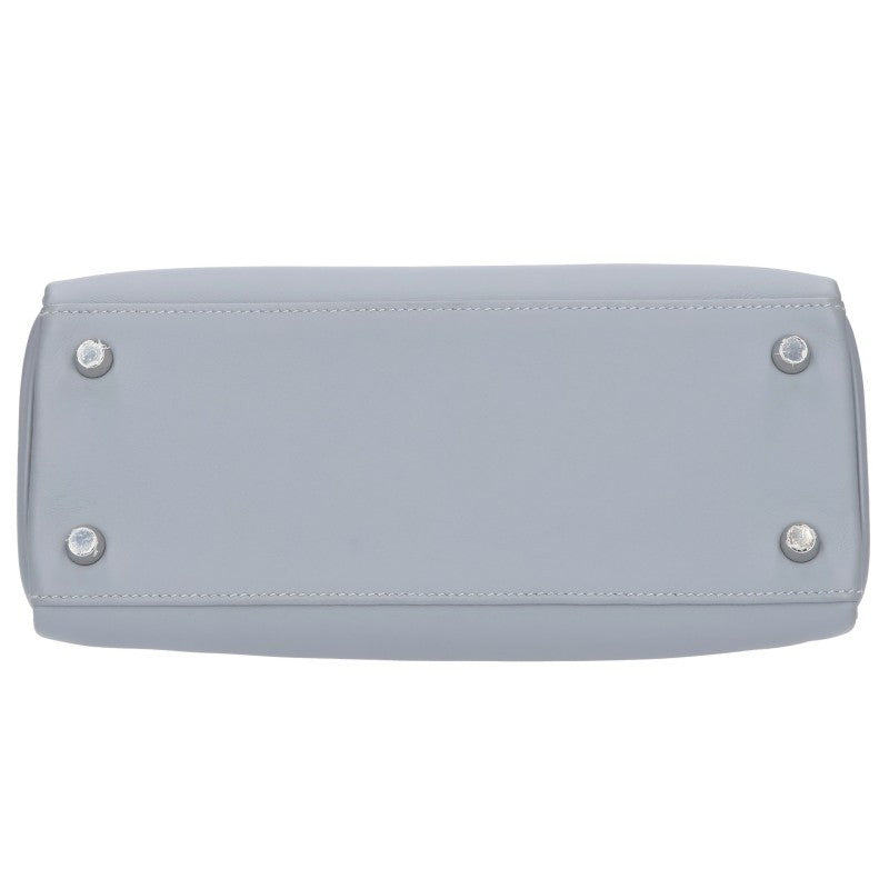HERMES Kelly 25 Veau Swift Grey Silver Bag