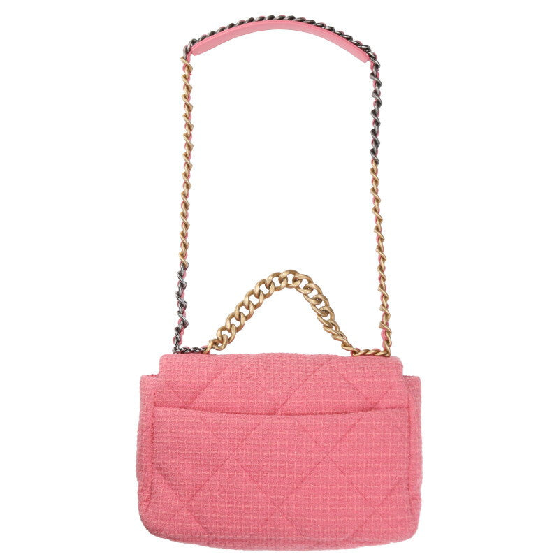 CHANEL CHANEL 19 Large Tweed Shoulder Bag Pink Size ONE SIZE