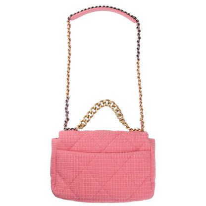 CHANEL CHANEL 19 Large Tweed Shoulder Bag Pink Size ONE SIZE