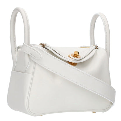 HERMES Lindy Mini 20 Swift Shoulder Bag White Size ONE SIZE