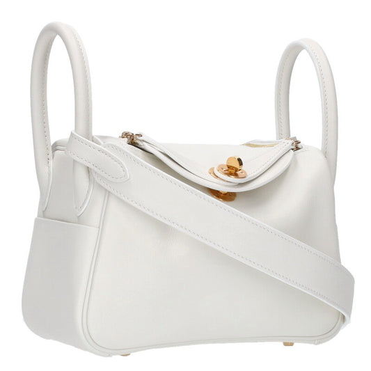 HERMES Lindy Mini 20 Swift Shoulder Bag White Size ONE SIZE