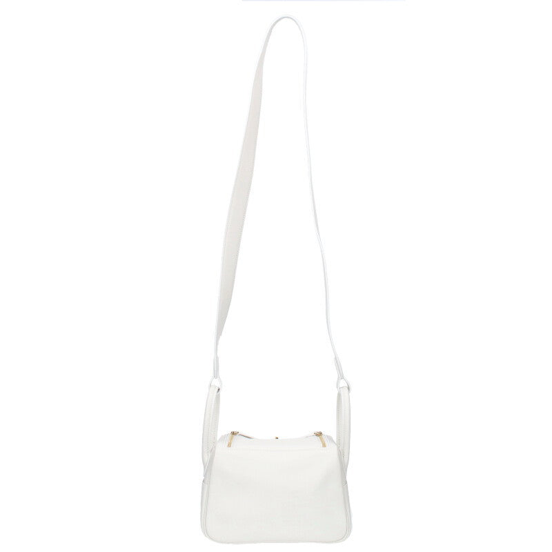 HERMES Lindy Mini 20 Swift Shoulder Bag White Size ONE SIZE